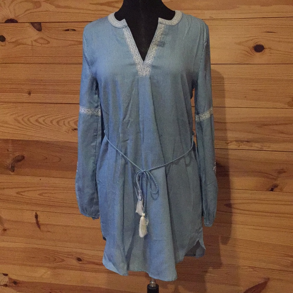 Blue with white stripes sundress Blu Pepper